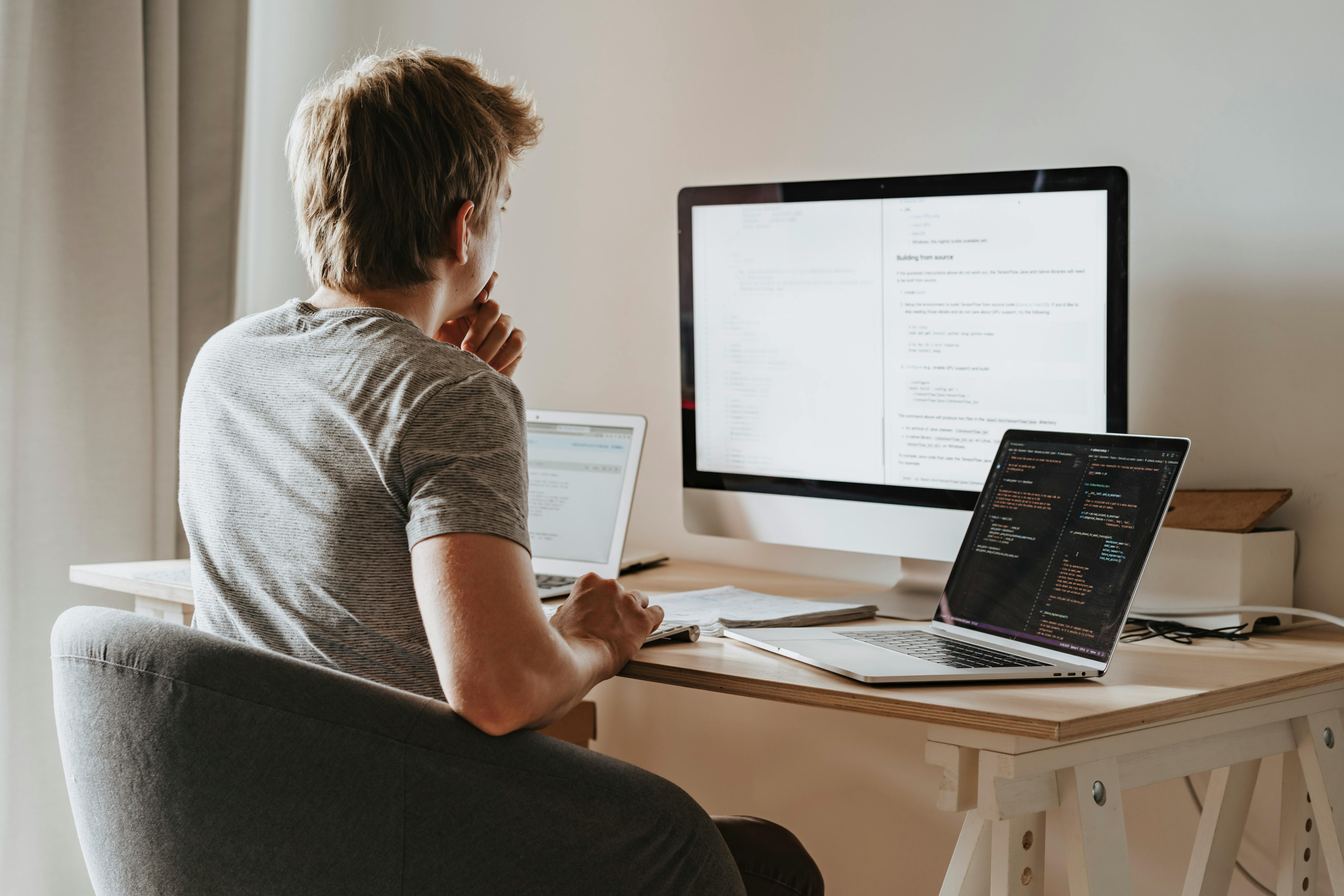 Person working on a modern website on a laptop